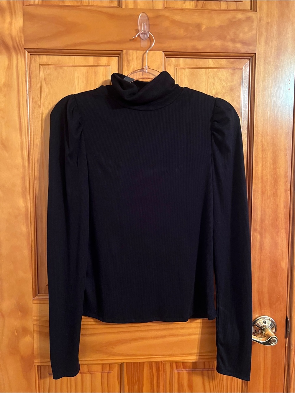 Black Turtleneck Long Sleeve Top